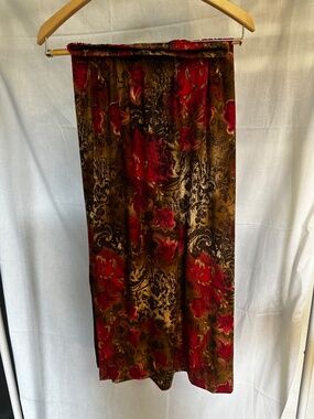 California Krush Red Brown Paisley Midi Skirt Boho Y2K Vintage Style Small